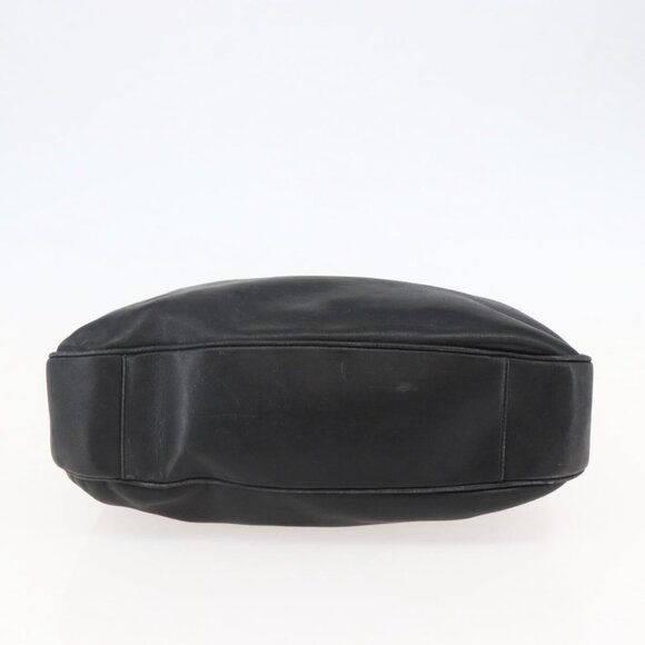 GUCCI Bamboo Shoulder Bag Leather Black Gold Auth - Picture 8 of 15